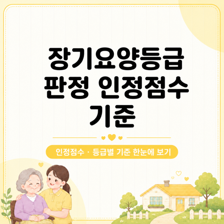 장기요양등급 판정 인정점수 · 등급별 기준 한눈에 보기
