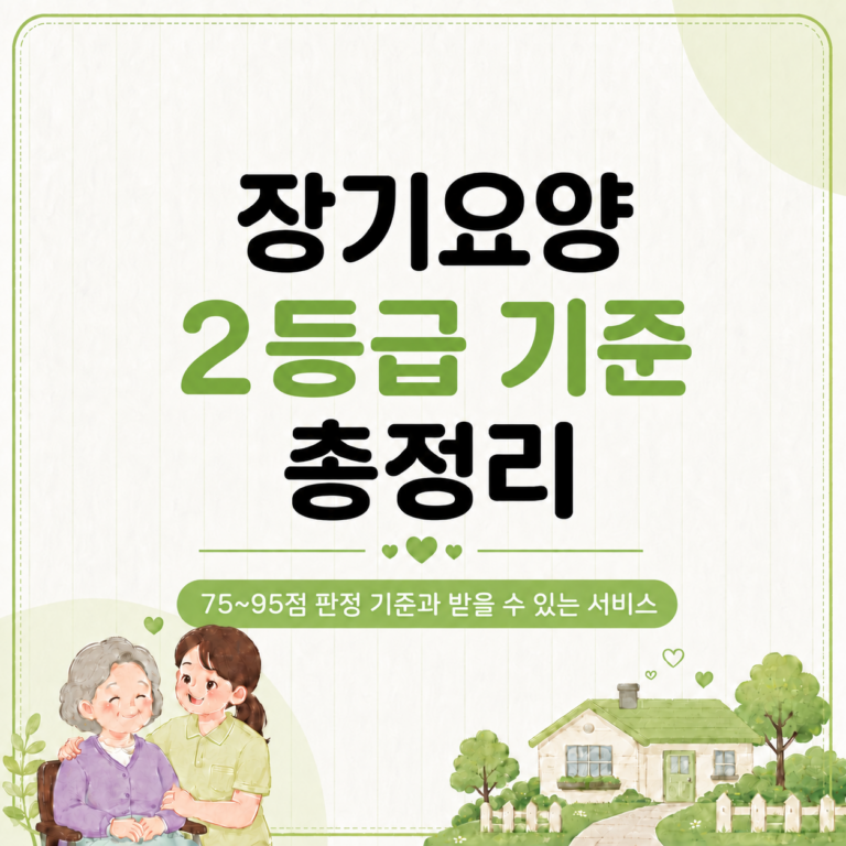 장기요양 2등급 기준 해택 서비스 총정리