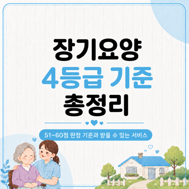 장기요양 4등급 기준 혜택 서비스 총정리