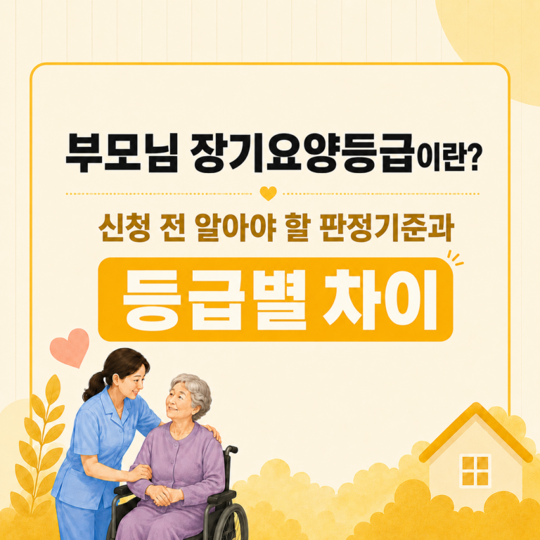부모님 장기요양등급이란? 신청 전 알아야 할 판정기준과 등급별 차이