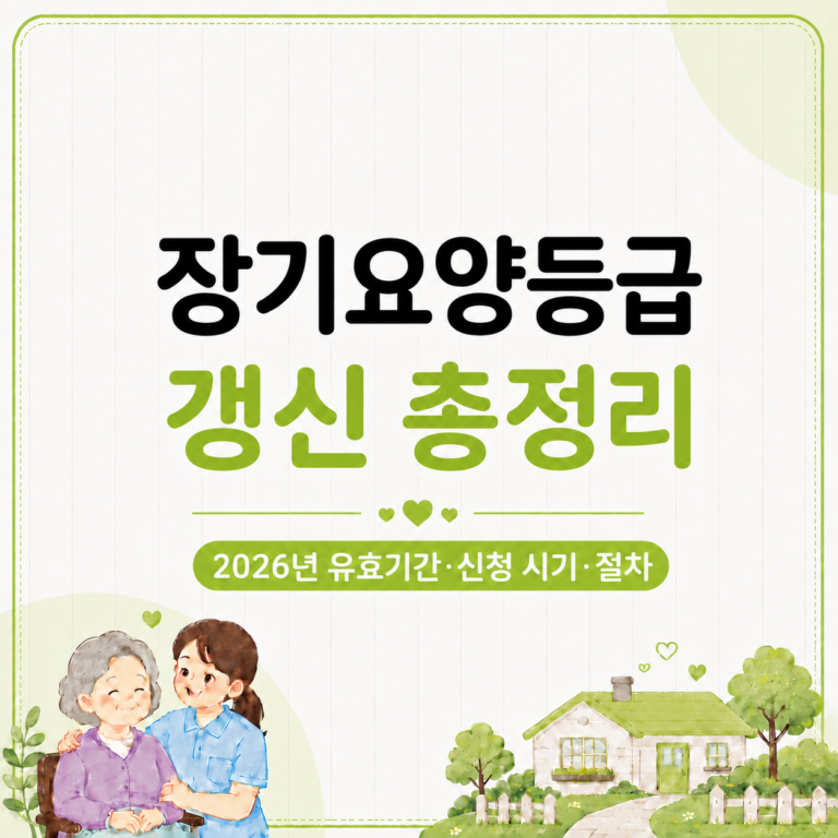 2026년 장기요양등급 갱신 총정리｜유효기간·신청 시기·절차