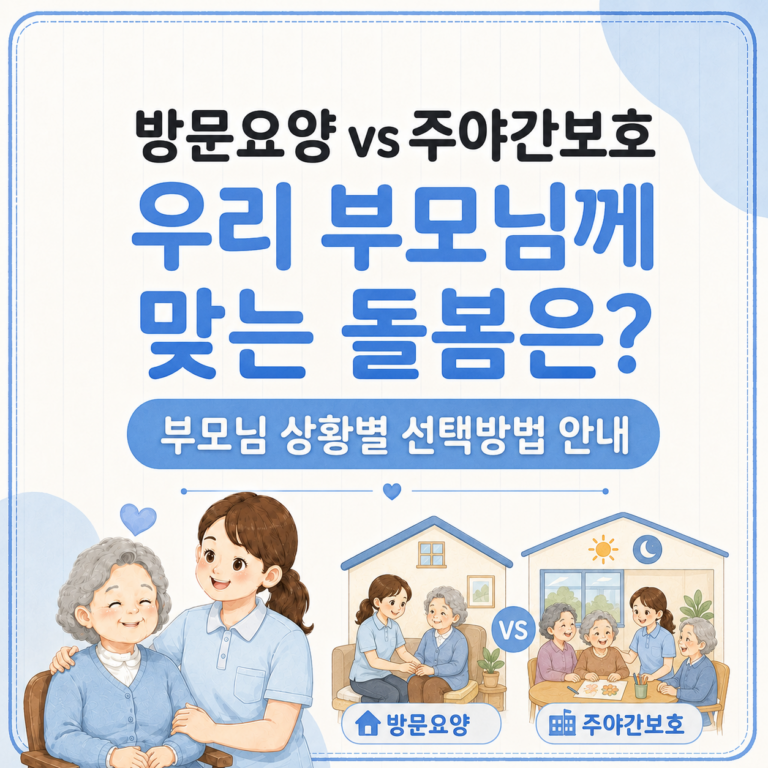 방문요양 vs 주야간보호 차이점과 부모님상황별선택가이드