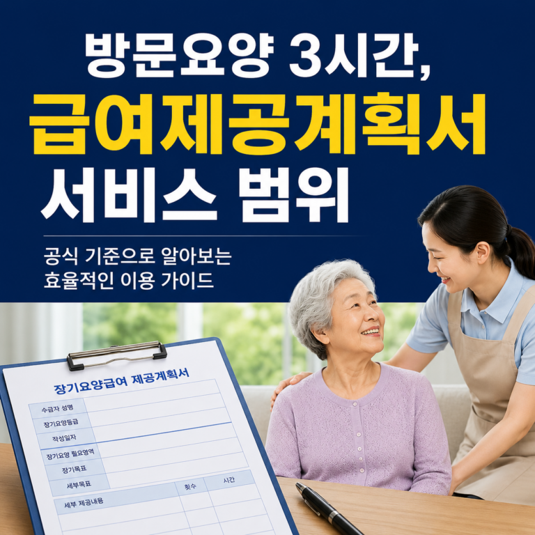 방문요양 3시간, 실제로 무엇을 해야 할까? 급여제공계획서로 보는 서비스 범위