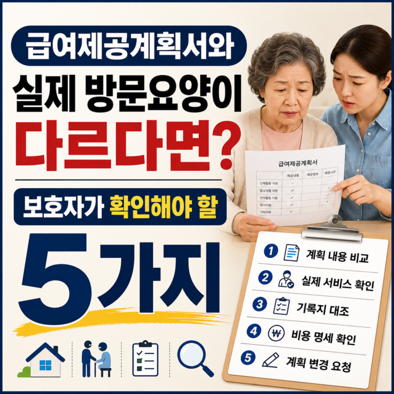 급여제공계획서와 실제 방문요양이 다르다면? 보호자가 확인해야 할 5가지 썸네일