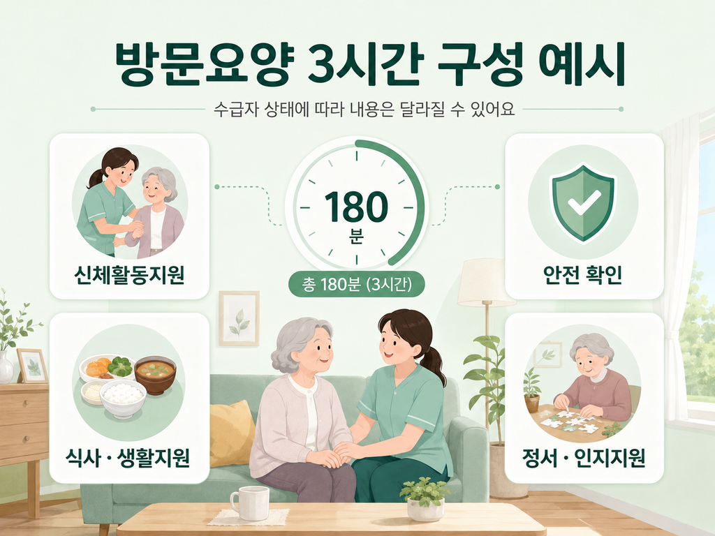 방문요양 3시간 급여제공계획서로 보는 서비스 범위