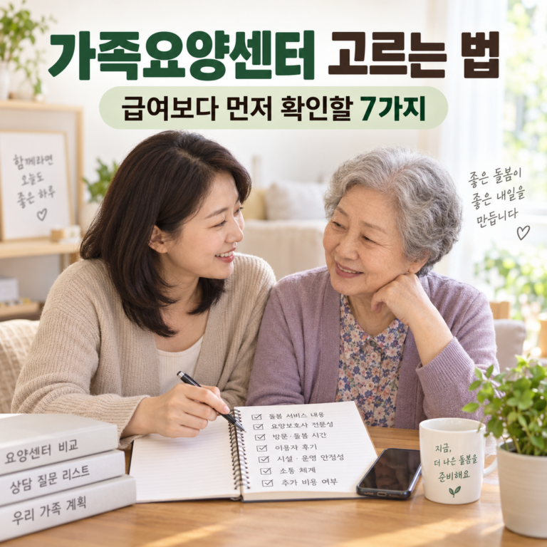 가족요양센터 고르는 법|급여보다 먼저 확인할 7가지 썸네일