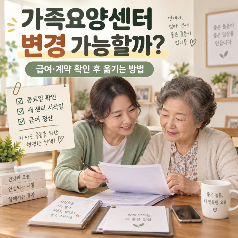 가족요양센터 변경 가능할까? 옮기는 순서와 급여 확인법 썸네일